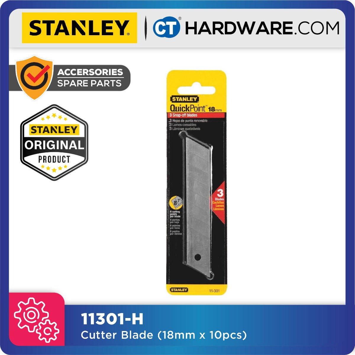 Stanley Cutter Blade (18mm x 10 Pcs) 11-301H