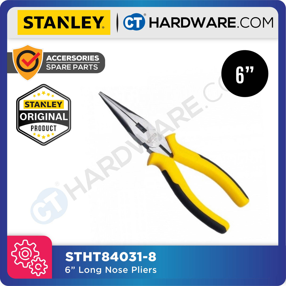 STANLEY LONG NOSE PLIERS SIZE: 6" / 8" STHT84031 / STHT84032-8