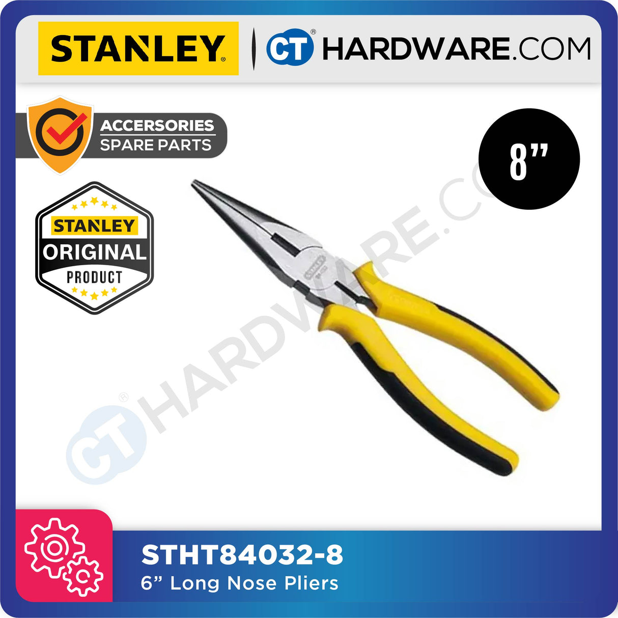 STANLEY LONG NOSE PLIERS SIZE: 6" / 8" STHT84031 / STHT84032-8