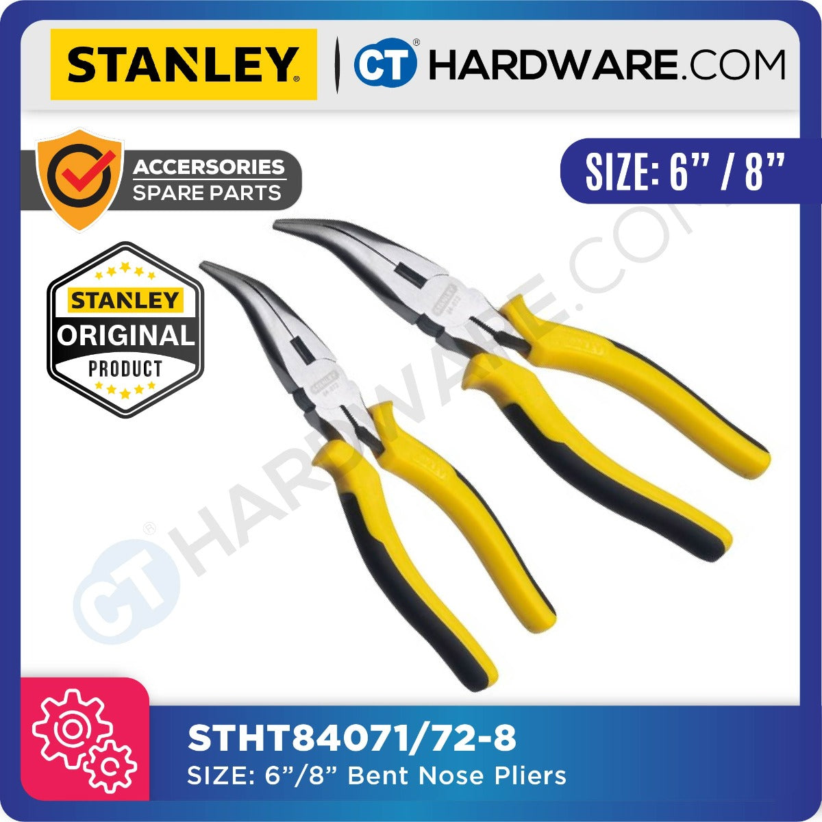 STANLEY BENT NOSE PLIER 6" / 8" (1pc)