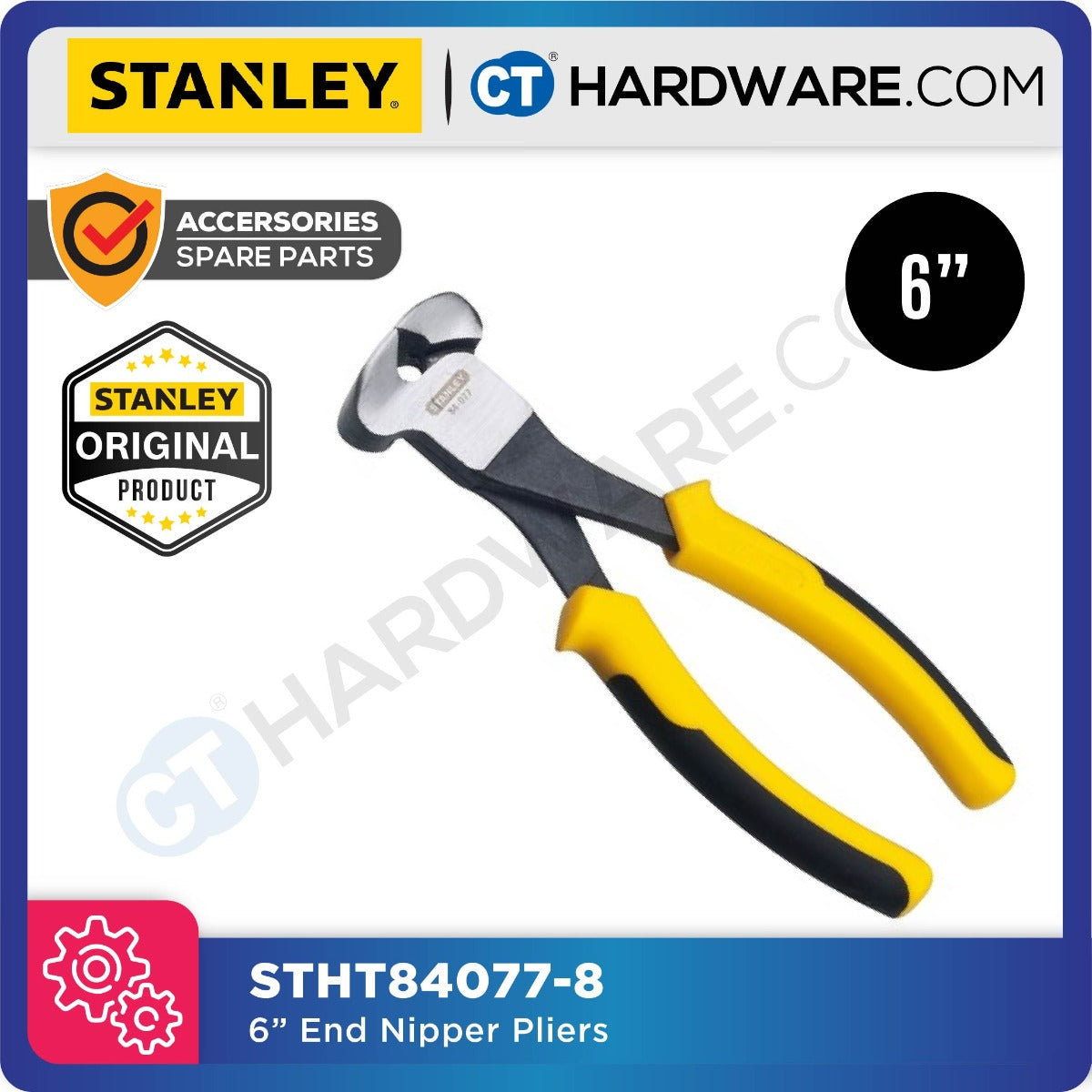 Stanley STHT84077-8 Dynagrip® End Nipper Plier 6"