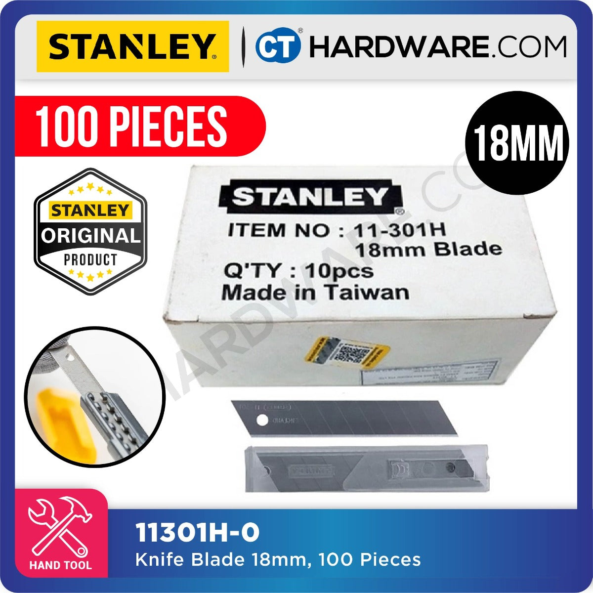Stanley 11-301H Quick Point Blades 18mm / 3/4" (100 pcs)