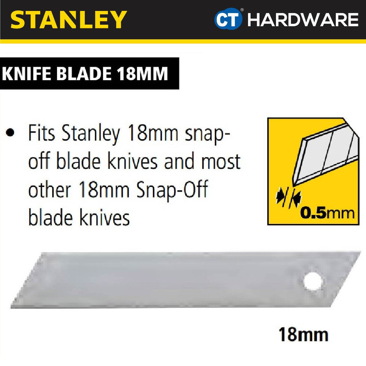 Stanley 11-301T Quick-Point Blades 18mm /3/4" (10 pcs)