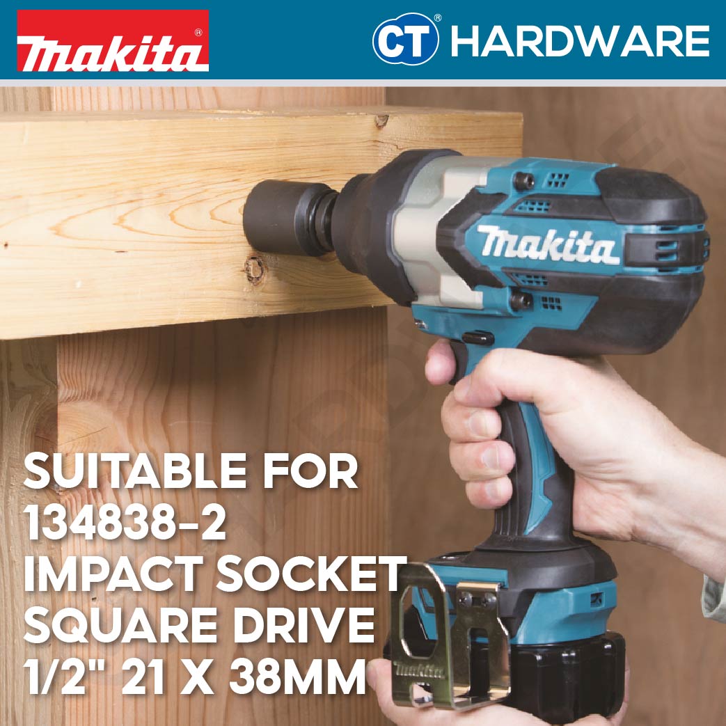 MAKITA 134838-2 IMPACT SOCKET SQUARE DRIVE 1/2" 21 X 38MM