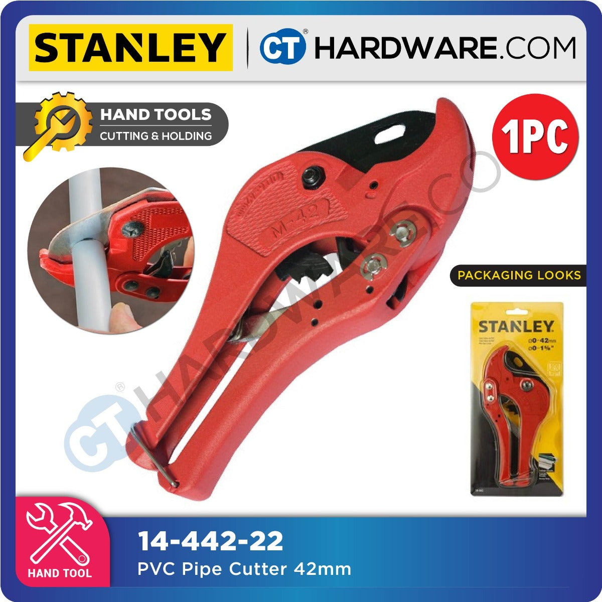Stanley 14-442-22 PVC Pipe Cutter 12", Up to 42mm