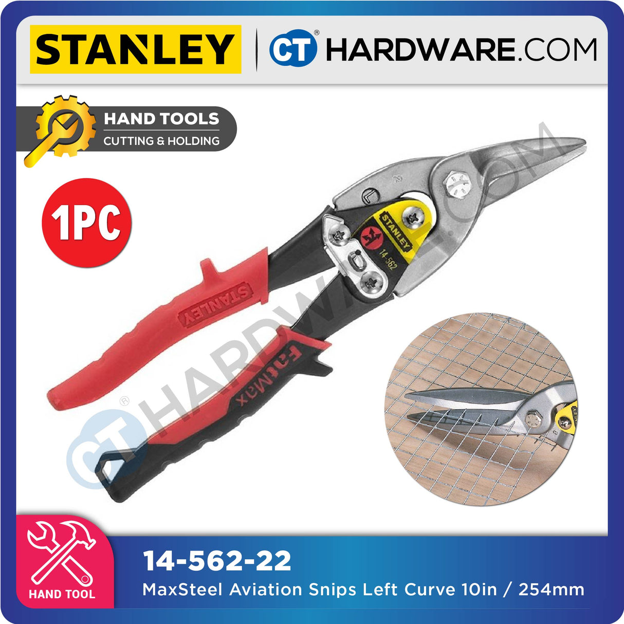 Stanley MaxSteel Aviation Snips 10" 250mm Straight / Left / Right Cut