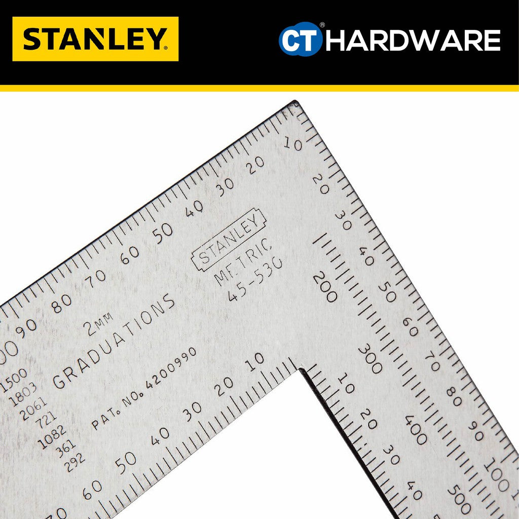 STANLEY 45-530 STEEL SQUARE RULER 24" X 20" ( METRIC) 45530