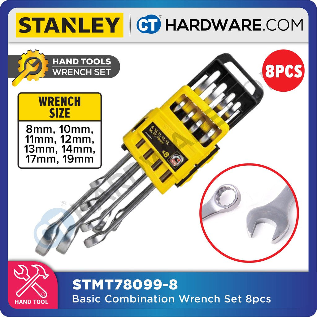 Stanley STMT78099-8 BASIC COMBINATION WRENCH SET 8PCS (8-19MM)