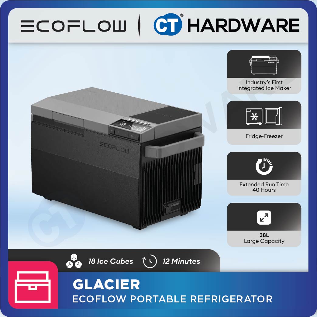 ECOFLOW GLACIER PORTABLE REFRIGERATOR 38L POWER RATING 120W 23KG