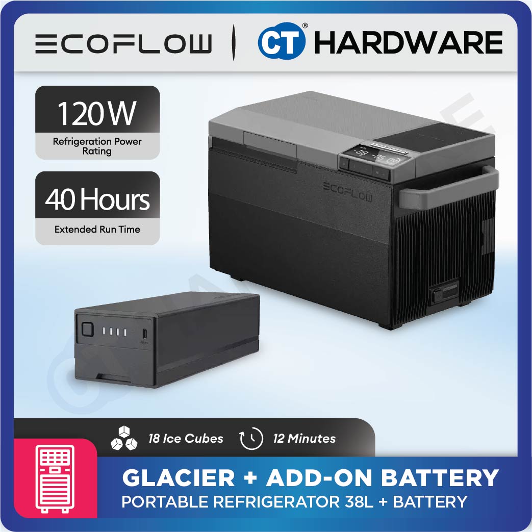 ECOFLOW GLACIER PORTABLE REFRIGERATOR 38L POWER RATING 120W 23KG