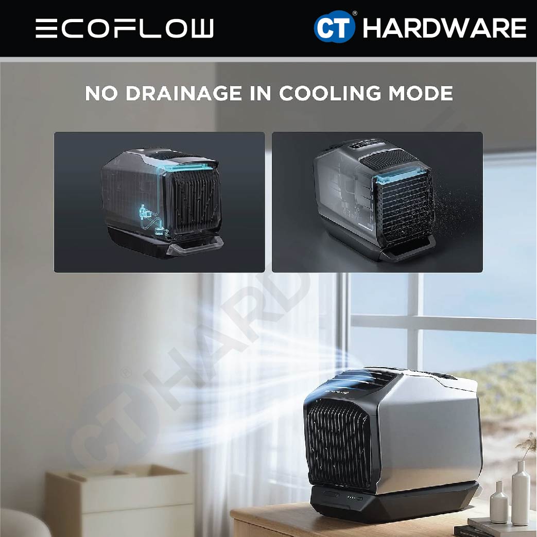 ECOFLOW WAVE2 PORTABLE AIRCOND AC INPUT 100W INPUT MAX 820W CAR INPUT 96W/192W 44-56dB 14.5KG
