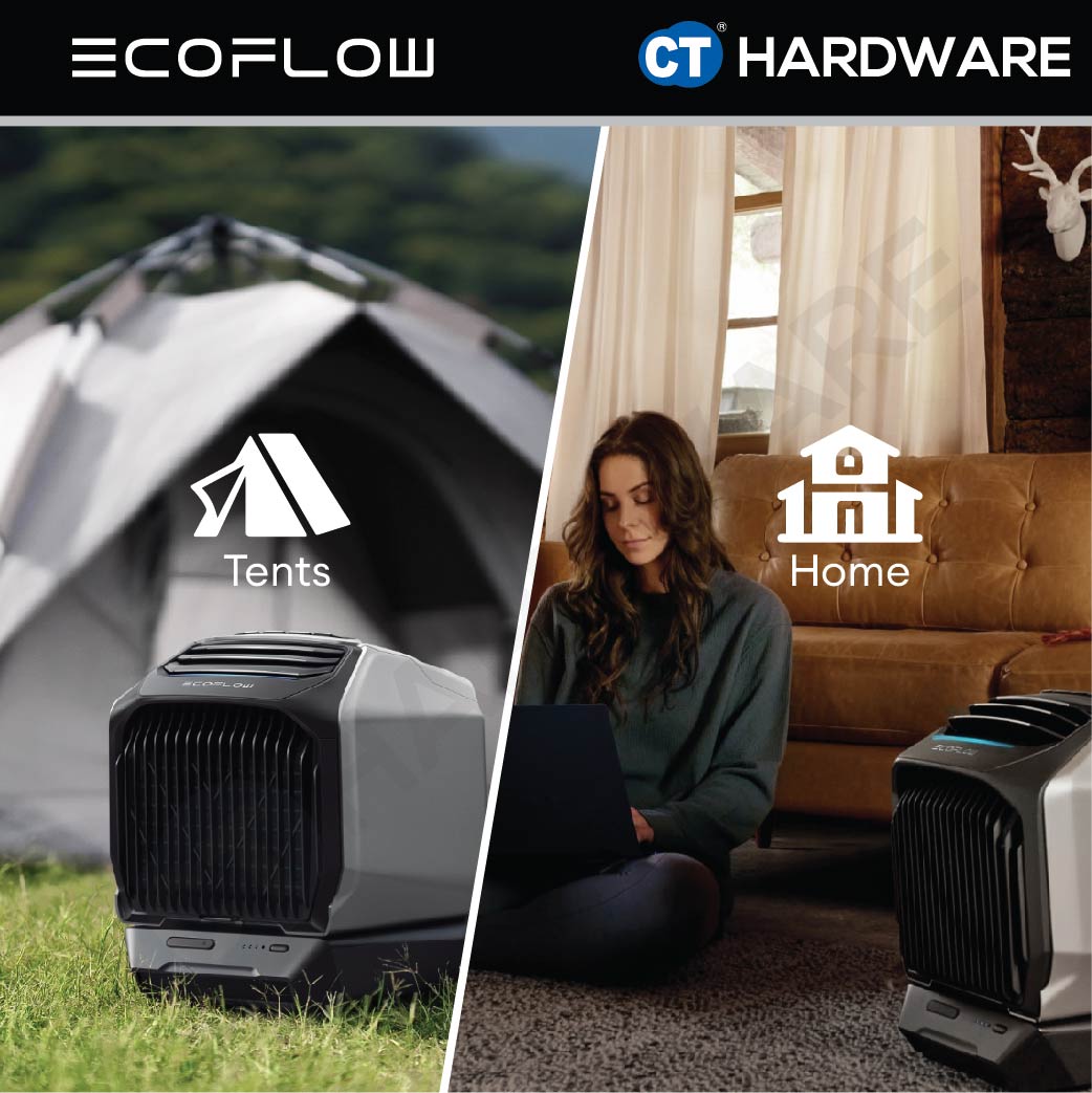 ECOFLOW WAVE2 PORTABLE AIRCOND AC INPUT 100W INPUT MAX 820W CAR INPUT 96W/192W 44-56dB 14.5KG