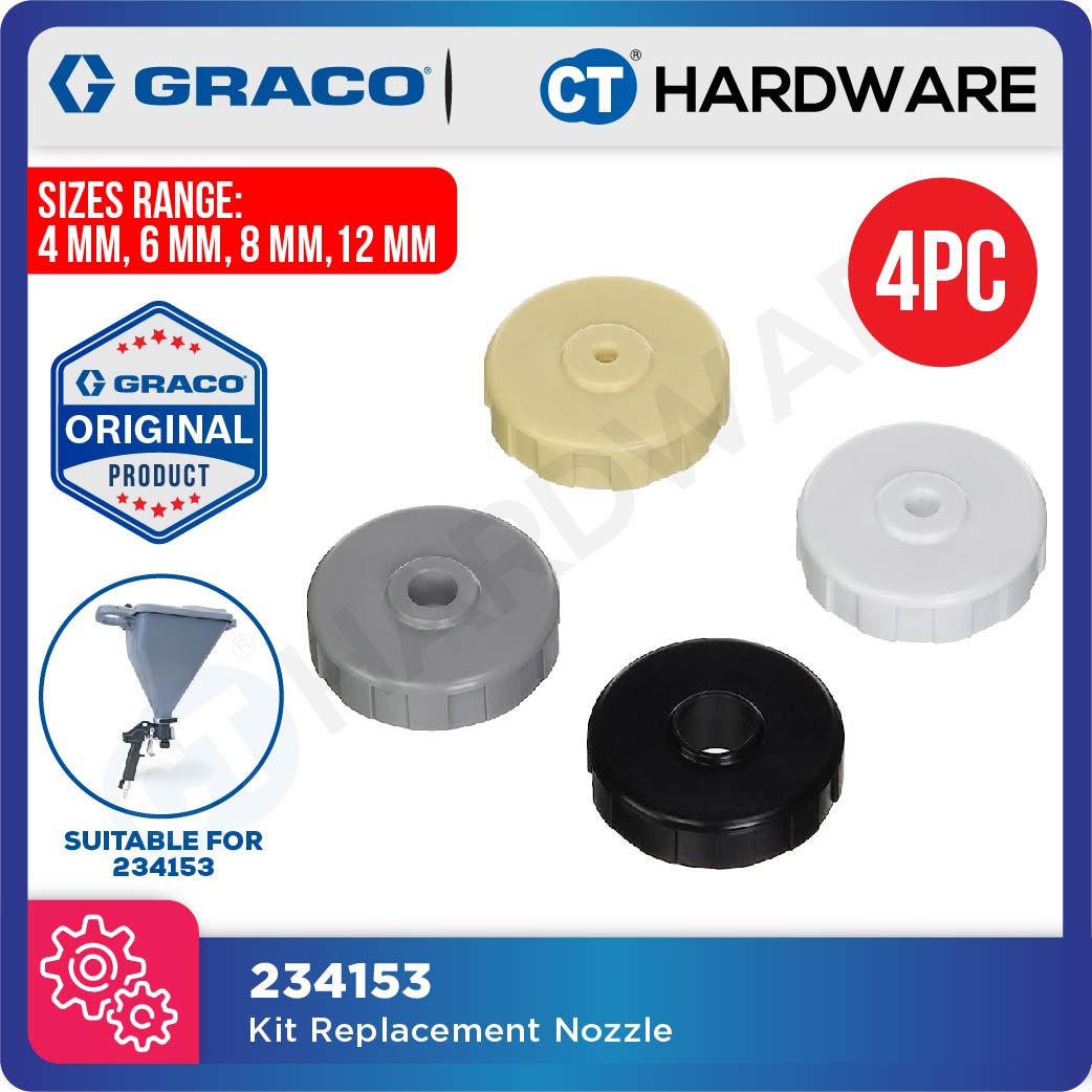 GRACO 234153 KIT REPLACEMENT NOZZLE X 4PC ( SET ) FOR TEXTURE HOPPER GUN )