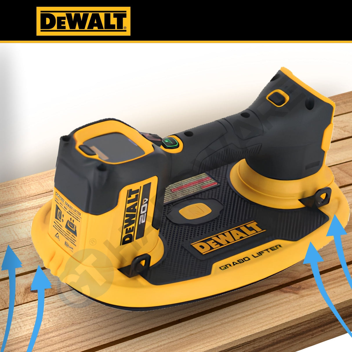 DEWALT DCE592B 20V MAX Cordless GRABO Vacuum Lifter with DCB183 2.0Ah Battery & DCB1104 Charger