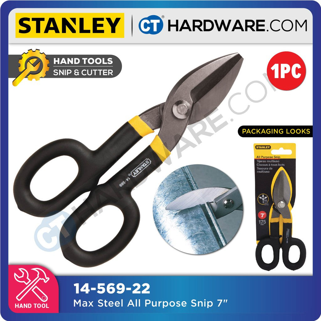 Stanley 14-569-22 MaxSteel All Purpose Snip 7" (Straight Pattern)