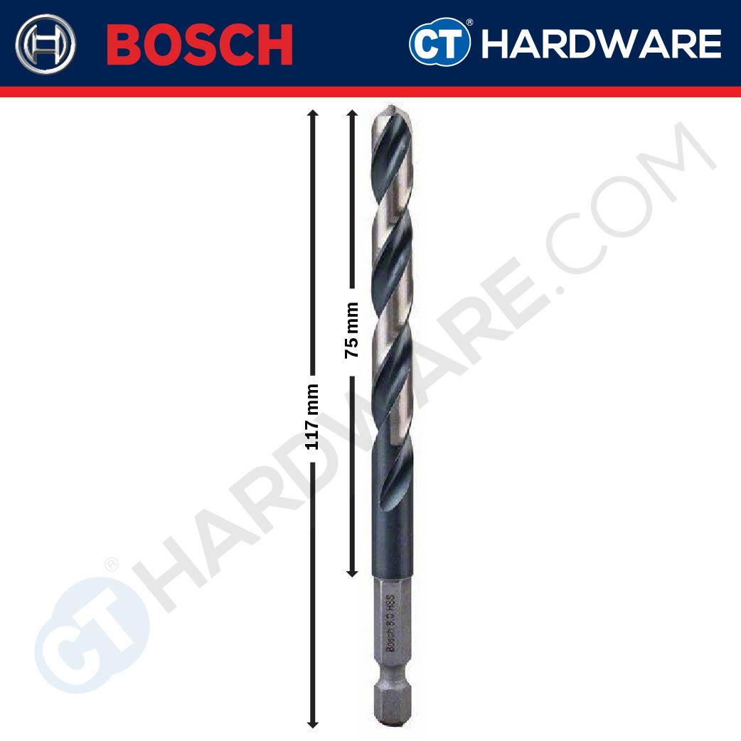 Bosch Impact Control Hex Shank HSS-G Metal Drill Bit 1/4" 2mm - 8mm
