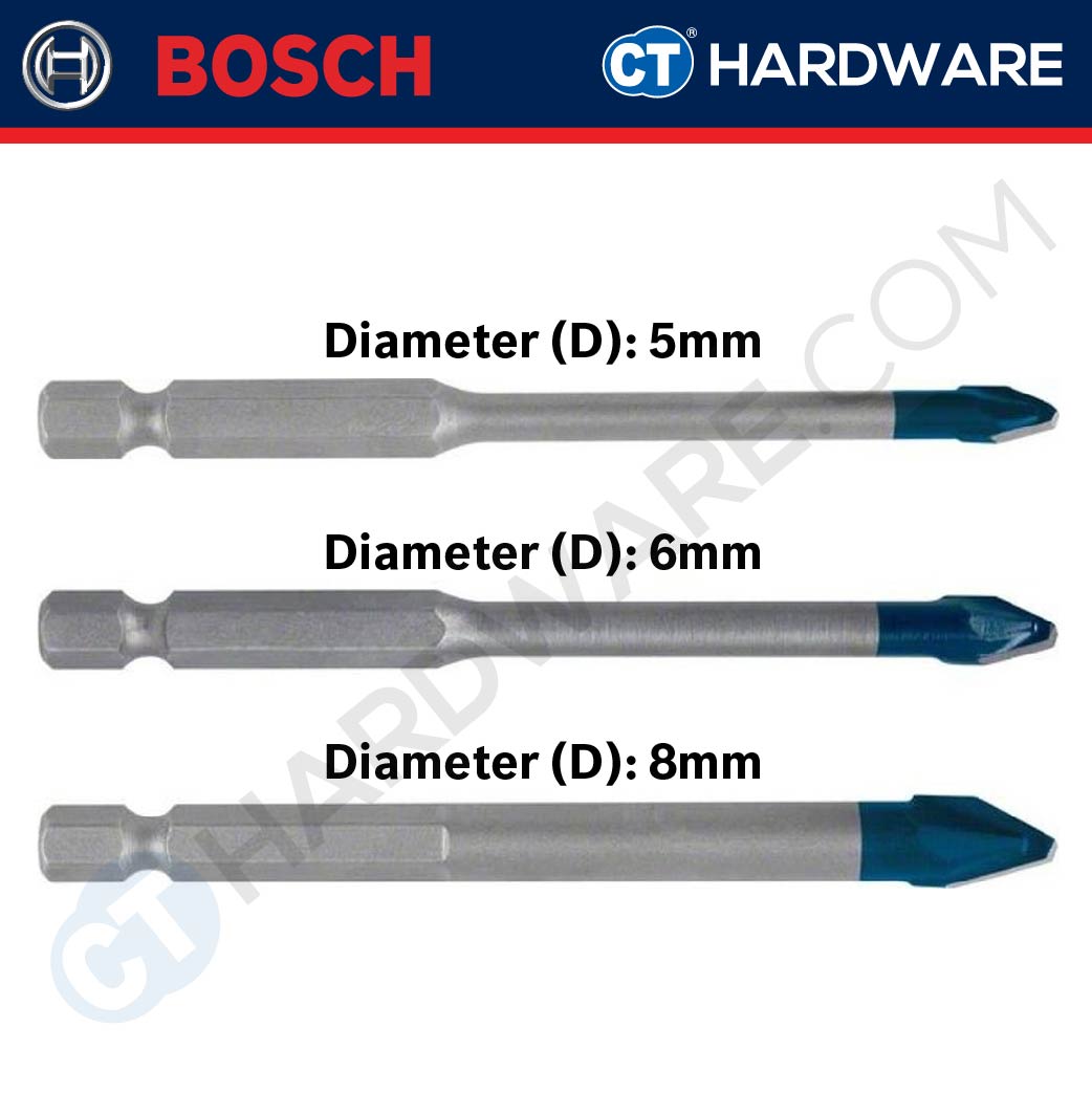 Bosch EXPERT 2608579511 HEX-9 Hard Ceramic Drill Bit Set 5mm, 6mm, 8mm (3pcs)