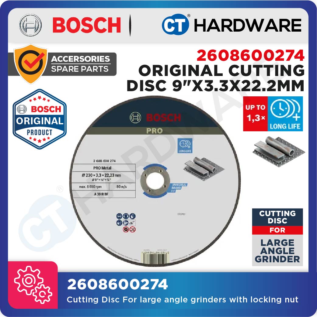Bosch 2608600274 Standard for Metal Cutting Disc 9" 230mm A30RBF (1pc)