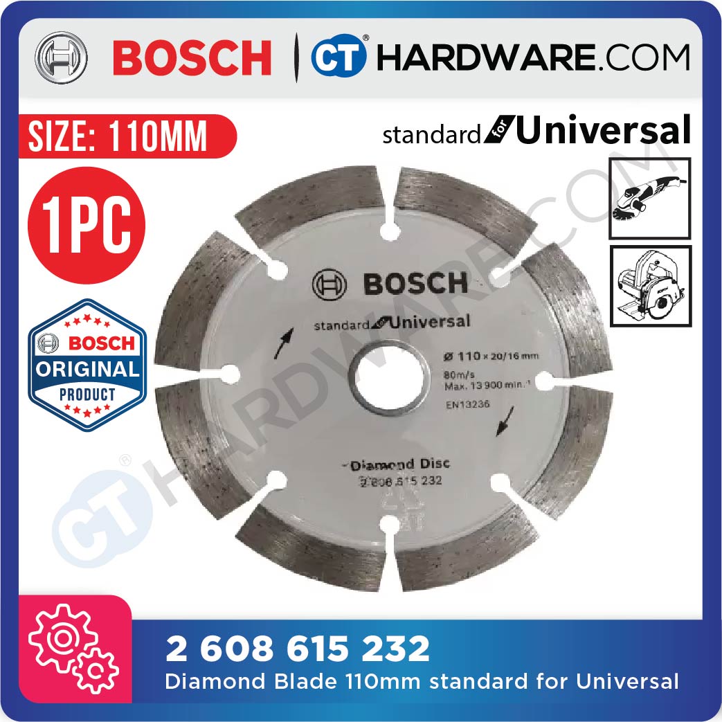 Bosch 2608615232 Multi Material Diamond Cutting Disc 110mm 16/20mm Bore (1pc)
