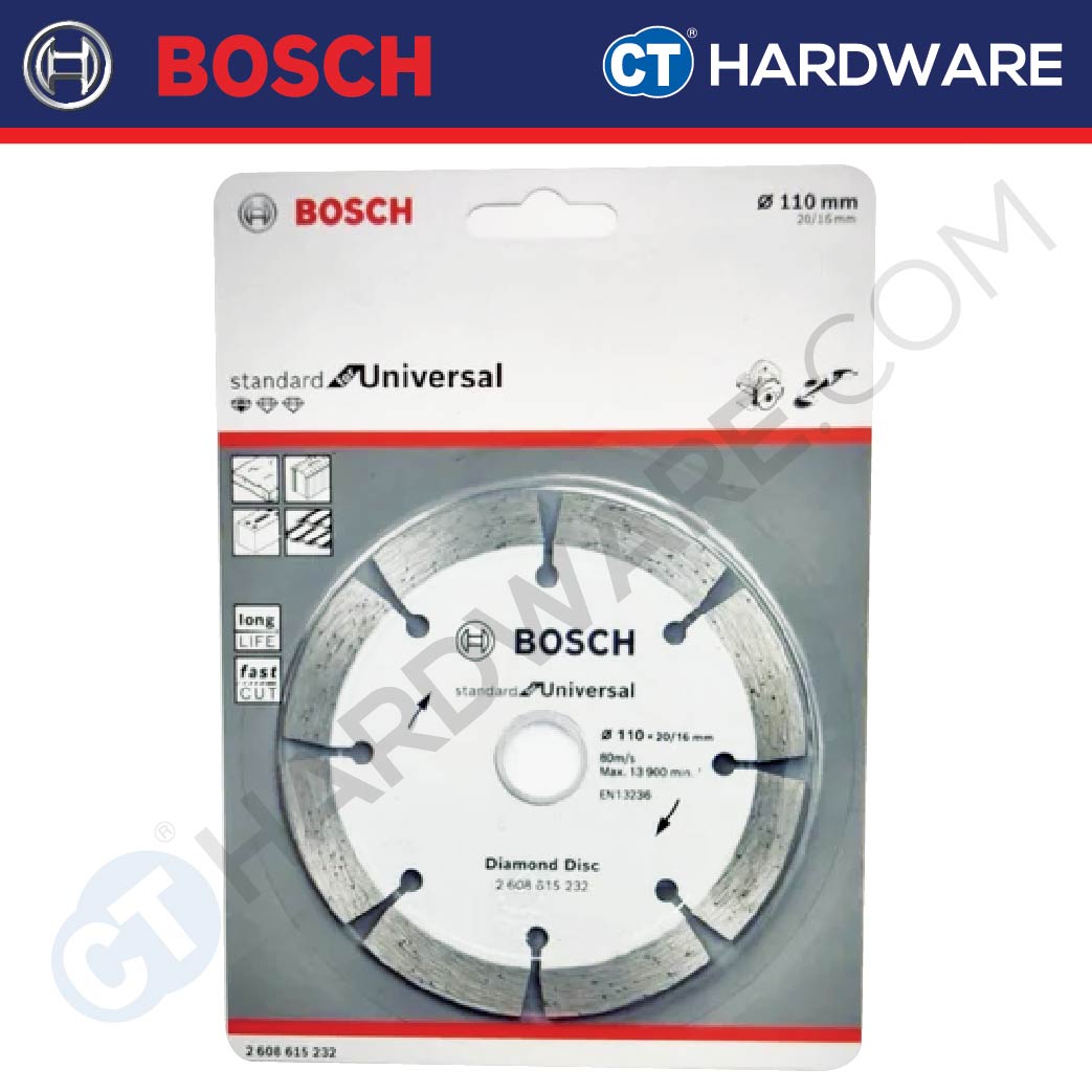 Bosch 2608615232 Multi Material Diamond Cutting Disc 110mm 16/20mm Bore (1pc)
