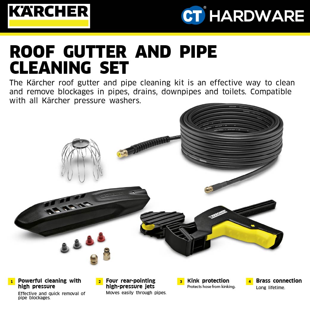 Karcher 26422400 Pc 20 Roof Gutter And Pipe Cleaning Kit