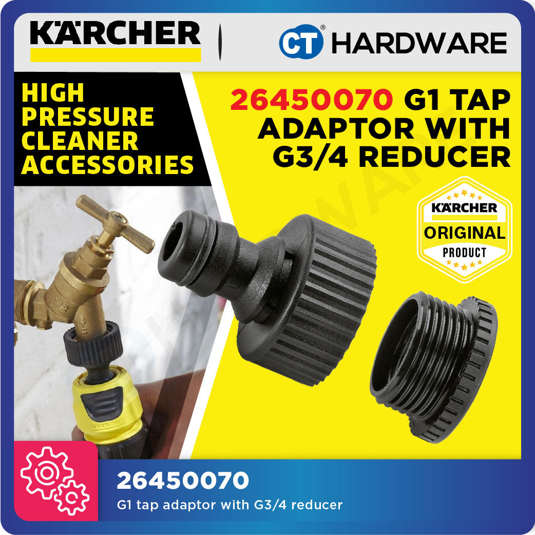 Karcher 26450070 G1 tap adaptor with G3/4 reducer