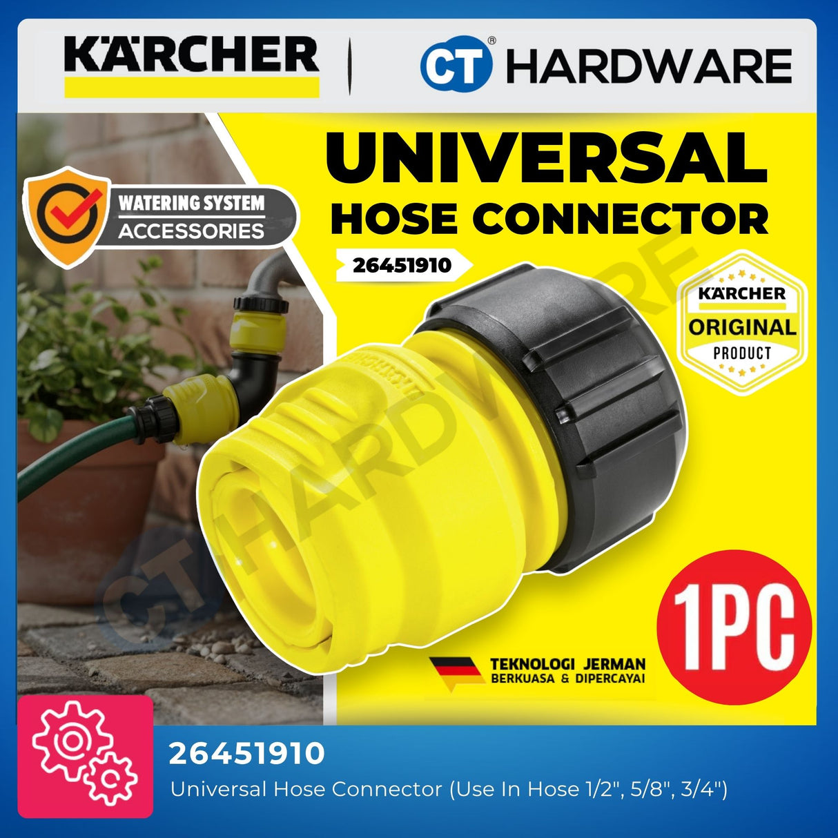 Karcher 26451910 Universal Connector 1/2 -5/8 -3/4