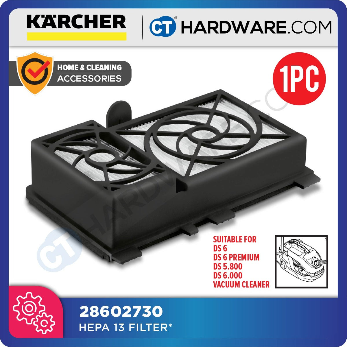 Karcher 28602730 HEPA 13 Filter For Waterfilter Vacuum