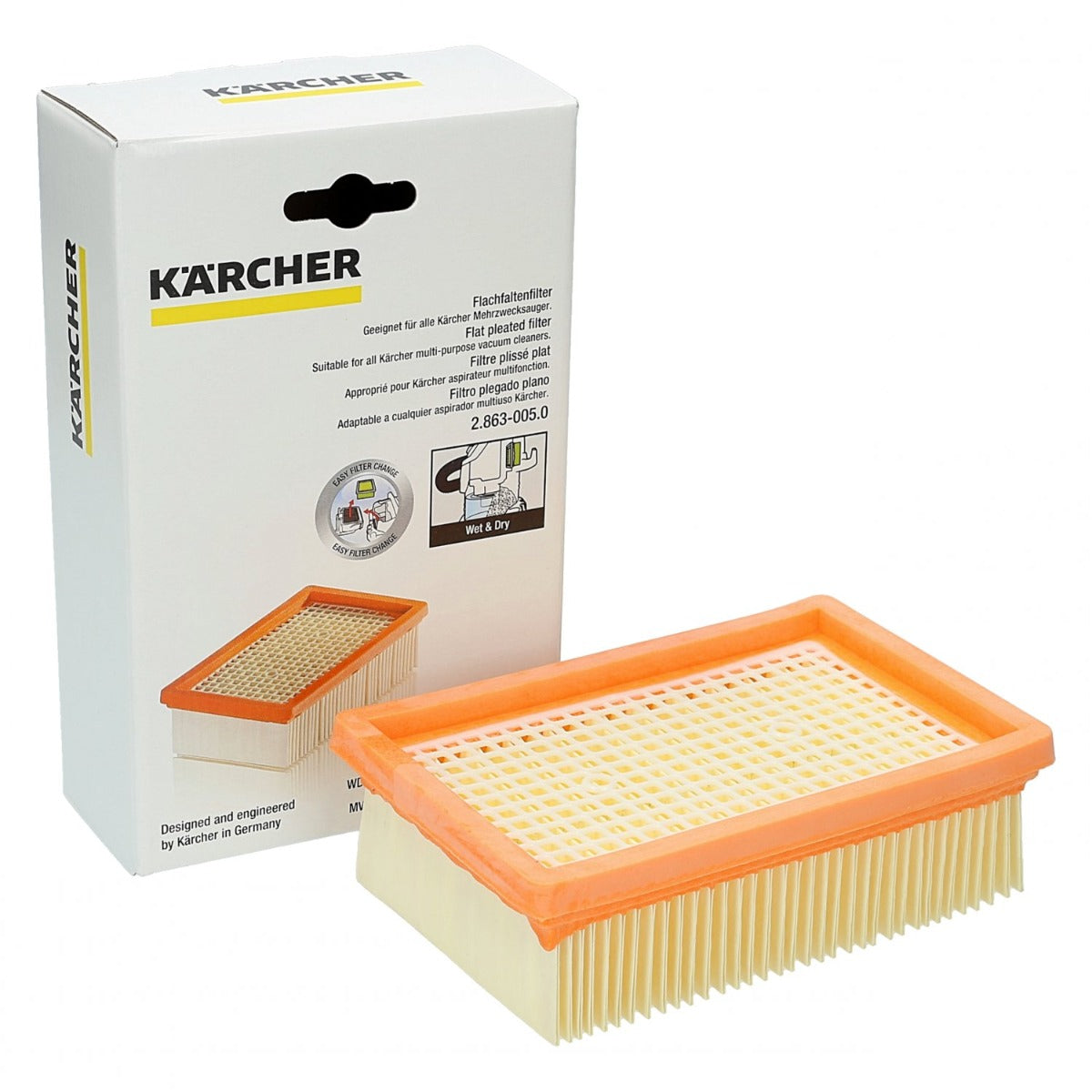 Karcher 28630050 Flat Pleated Filter For MV4/WD4 and MV5Premium/WD5Premium