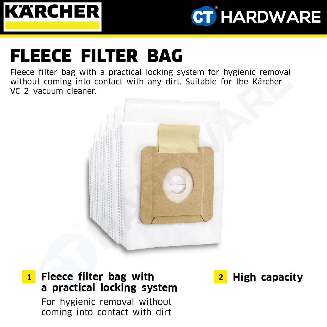Karcher 28632360 Fleece filter bag suitable for VC 2 Vacuum Cleaner