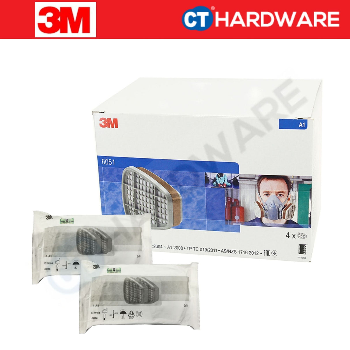 3M 3M6051 Organic Vapour Cartridge (2pcs)