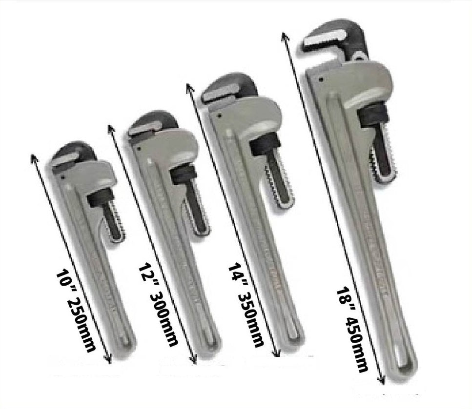 STANLEY ALUMINIUM PIPE WRENCH SIZE: 10" / 12" / 14" / 18"