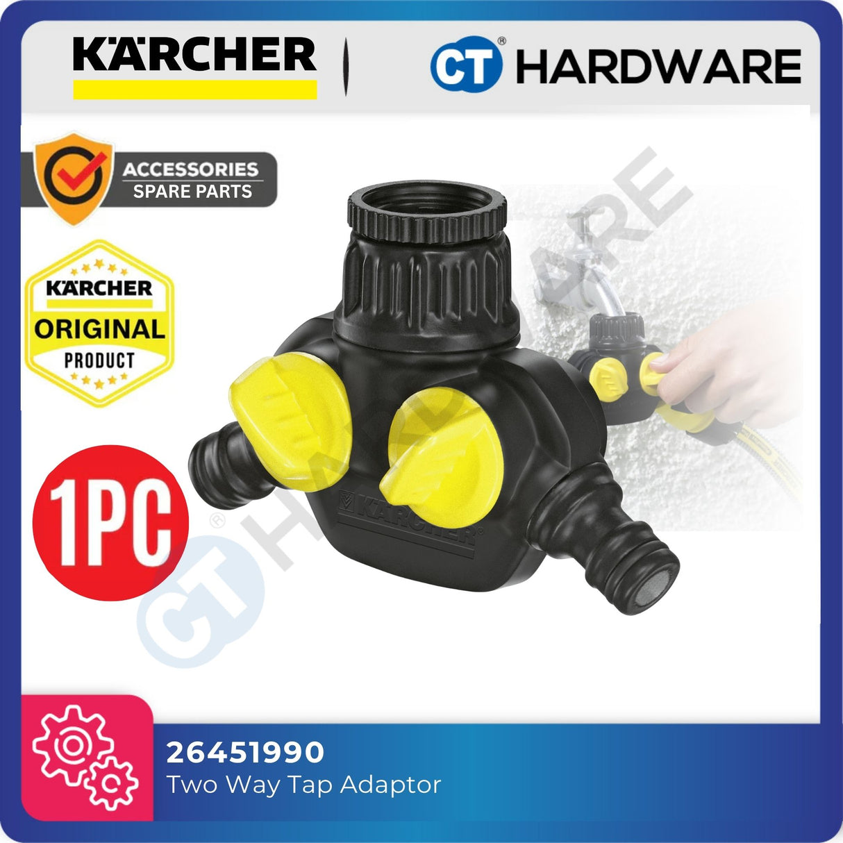 Karcher 26451990 Two Way Tap Adaptor