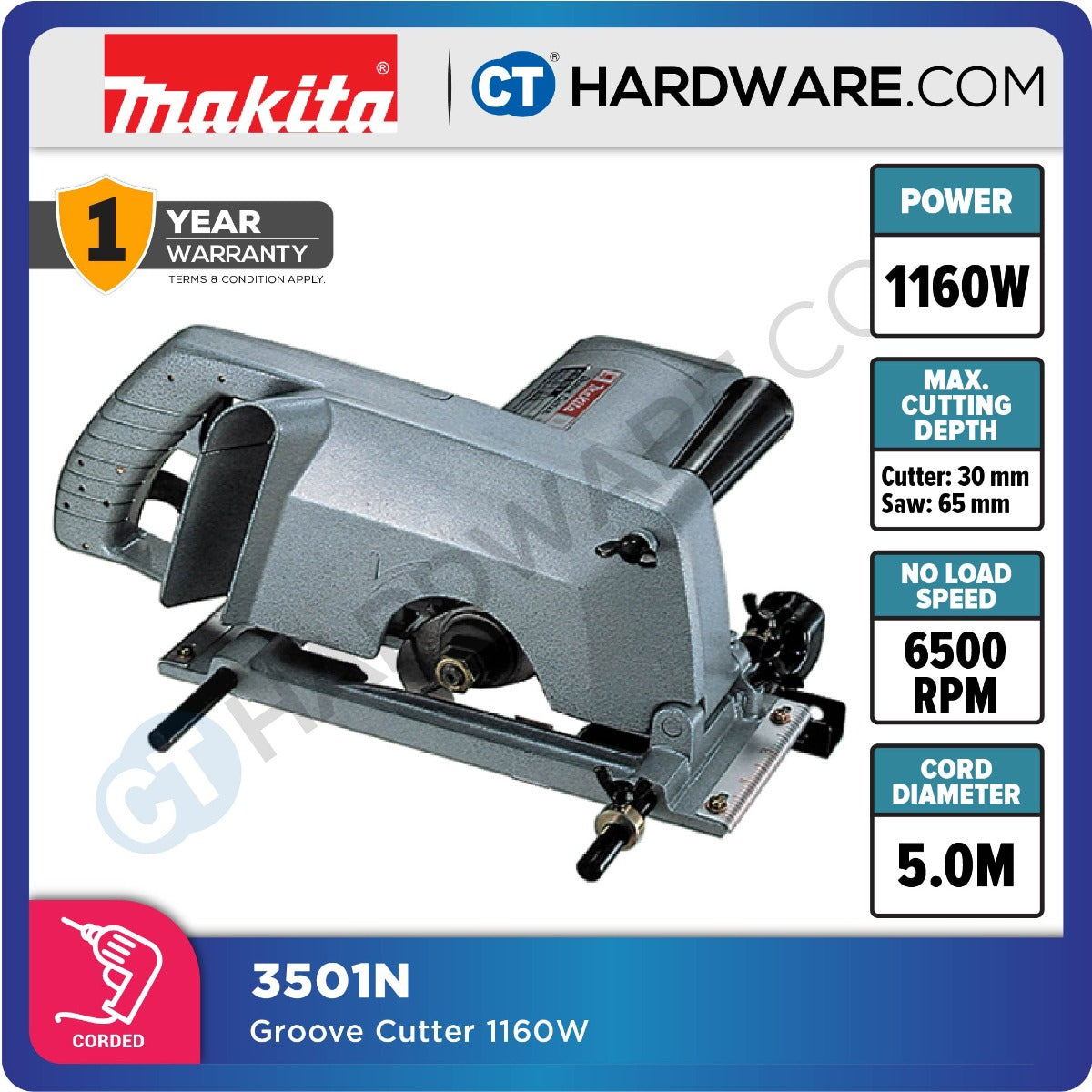 Makita 3501N Groove Cutter 1160W
