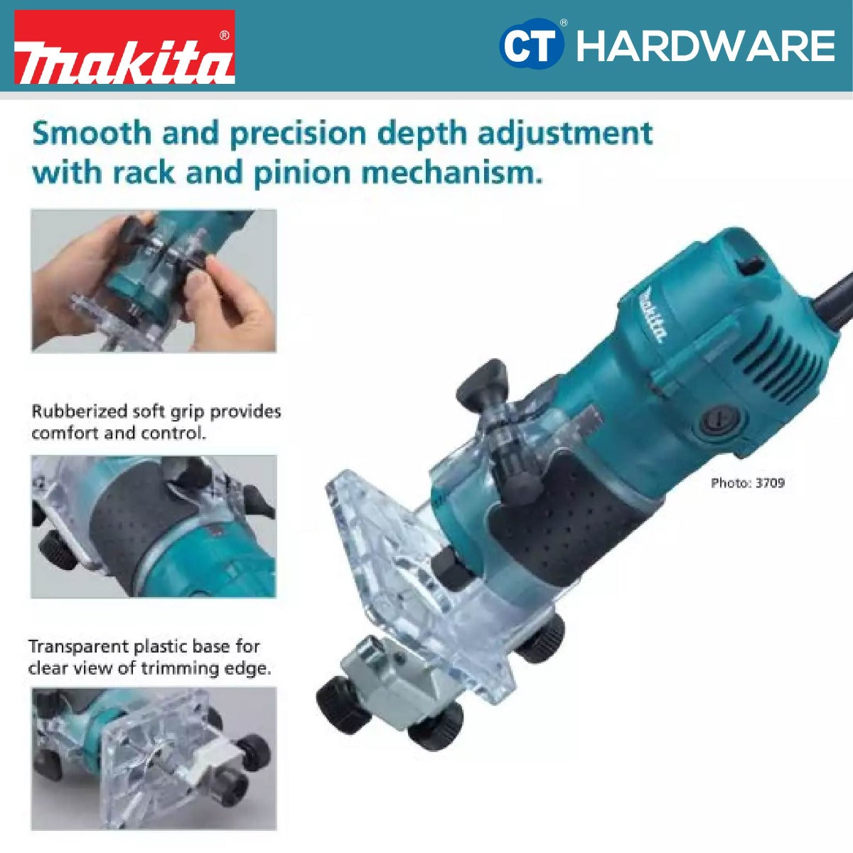 Makita 3709 Trimmer 1/4" 530W