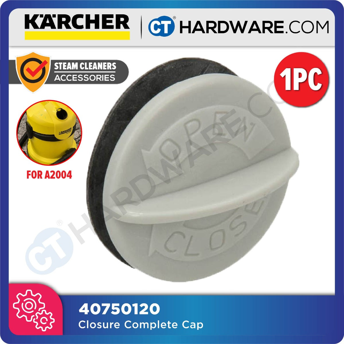 Karcher 40750120 Closure Complete Cap For MV2/WD2 and MV3/WD3