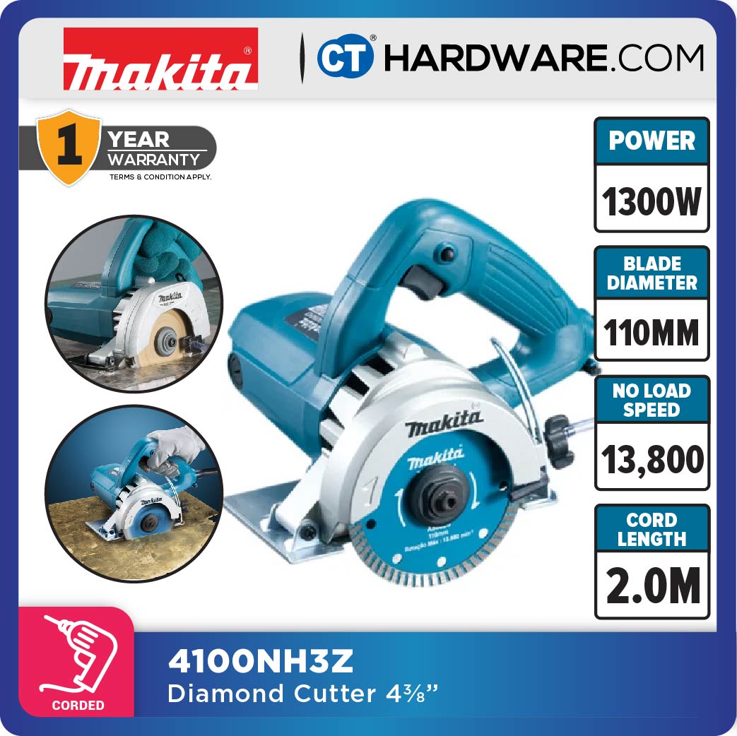 MAKITA 4100NH3Z DIAMOND CUTTER 4-3/8" 110MM 1300W 13,800RPM