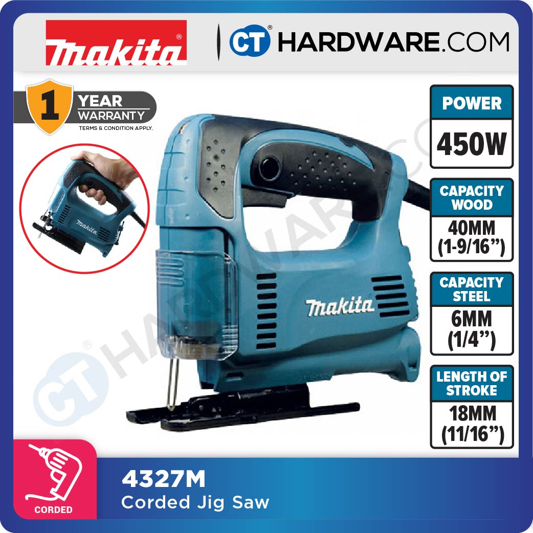 Makita 4327M Jigsaw 450W With Speed Control (M-Type Shank)