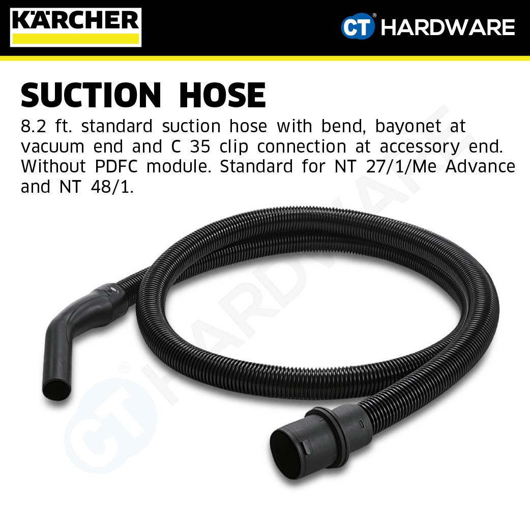 Karcher 44406260 Suction hose with bend, NT, DN 35, length 2.5 m, clip 1.0, bayonet 1.0