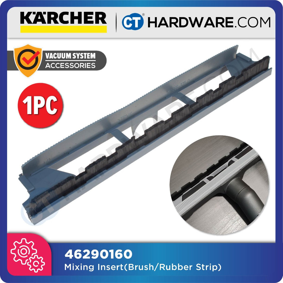 Karcher 46290160 Mixing Insert(Brush/Rubber Strip) MV2/WD2-MV3/WD3