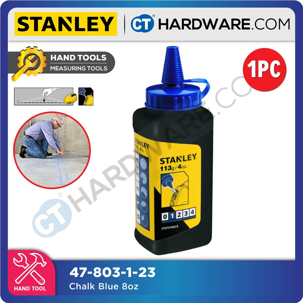 STANLEY 47-803-1-23 (47-803-1) CHALK REFILL BLUE POWDER 8OZ
