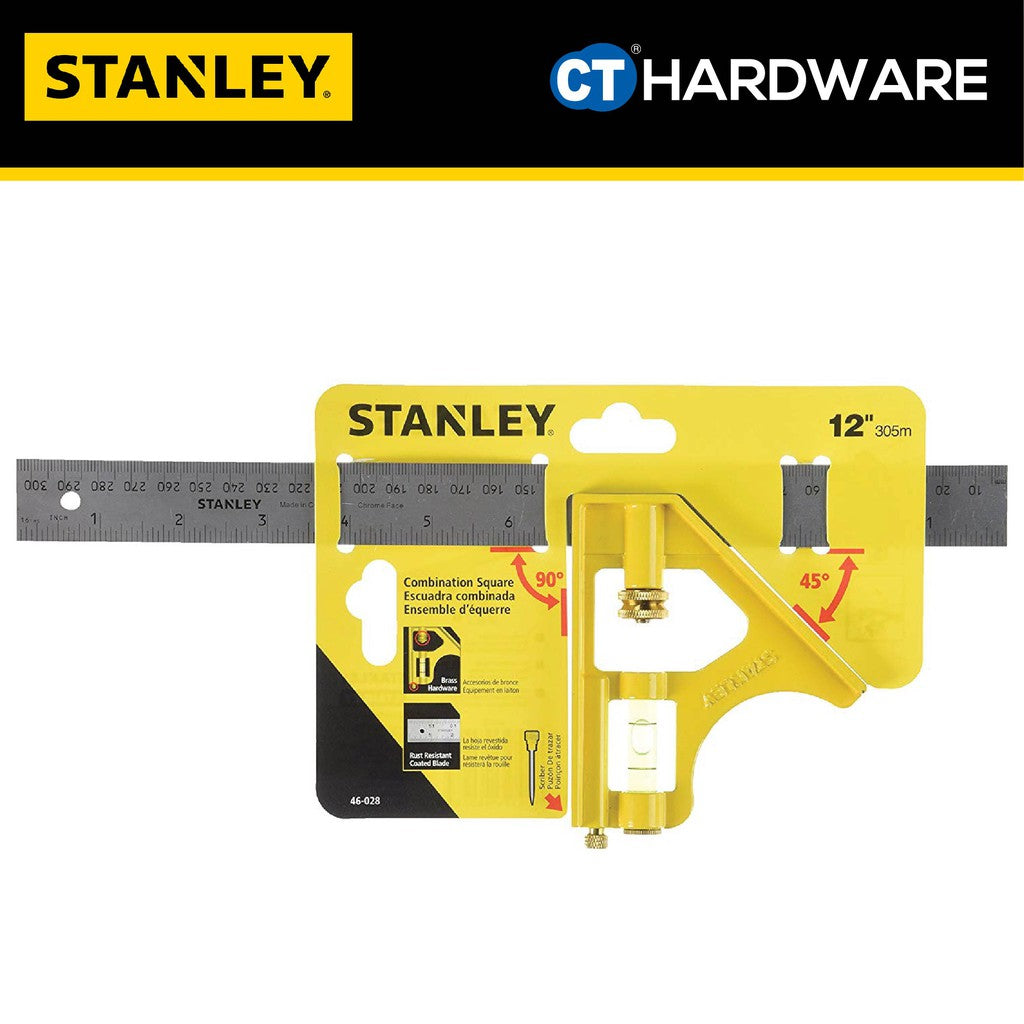 STANLEY 46-028 DIECAST COMBINATION SQUARE 12" M/E BL 46028