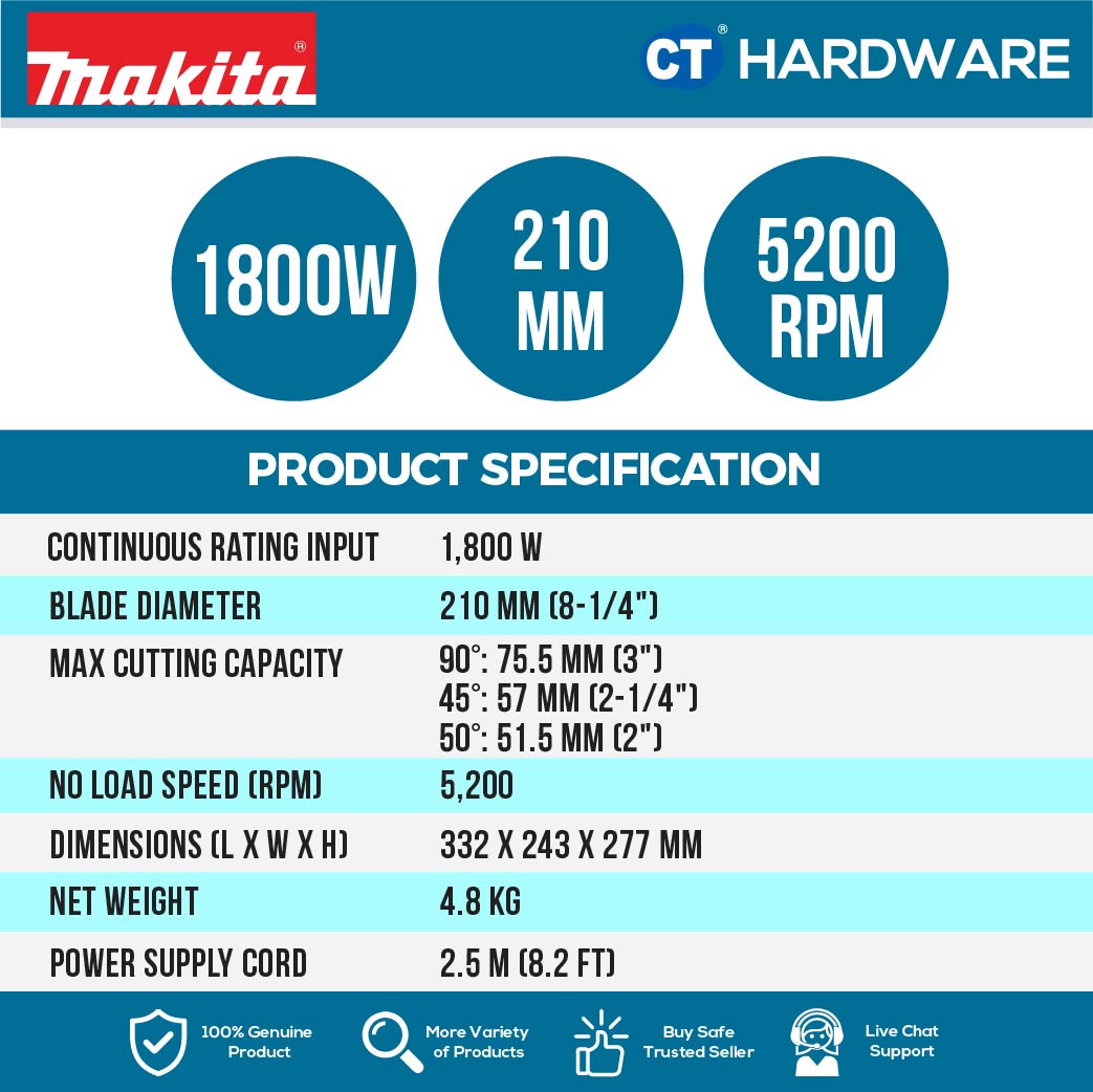 Makita 5008MG Circular Saw 8-1/4" 210mm 1800W
