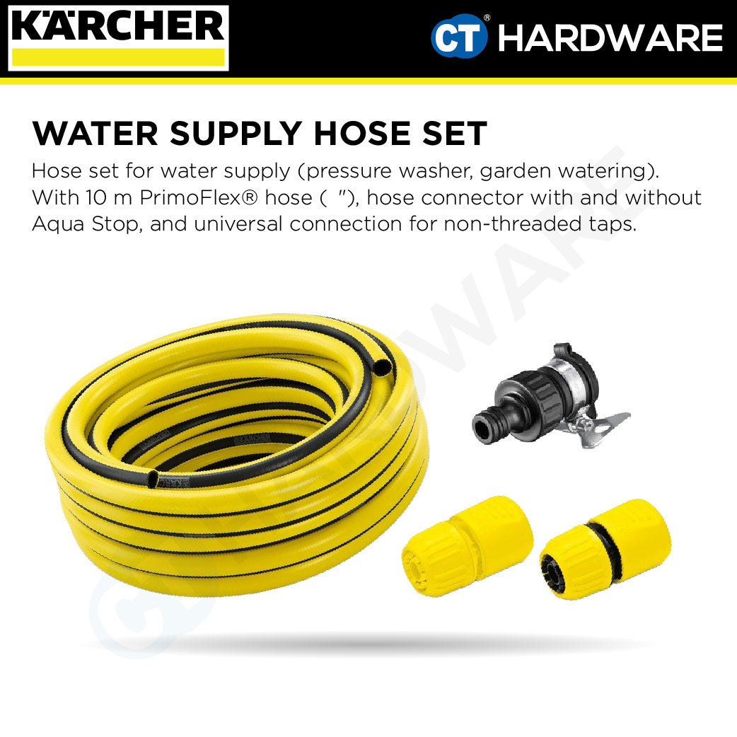 Karcher 26452580 Water Supply Hose Set 10M 1/2", Pressure Washer, Garden Watering