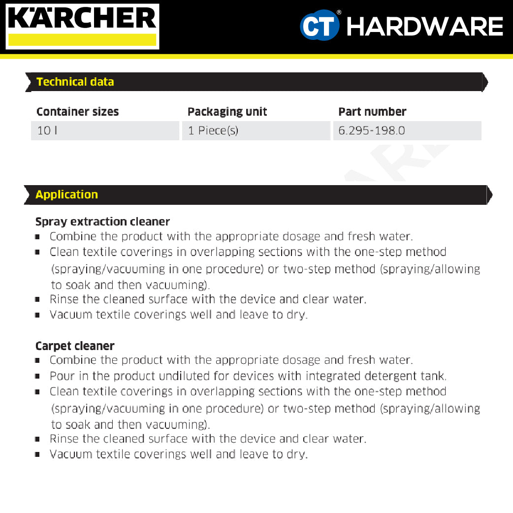 Karcher 62951980 CarpetPro Cleaner RM 767 OA (Quickdry), 10L, Carpet Cleaners