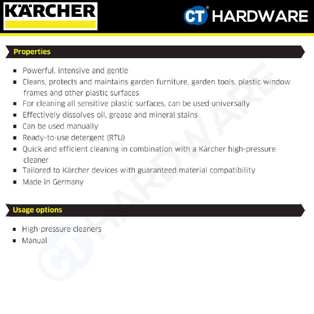 Karcher 62953580 Plastic Cleaner Cleaning Agents RM 625, 5 Litre