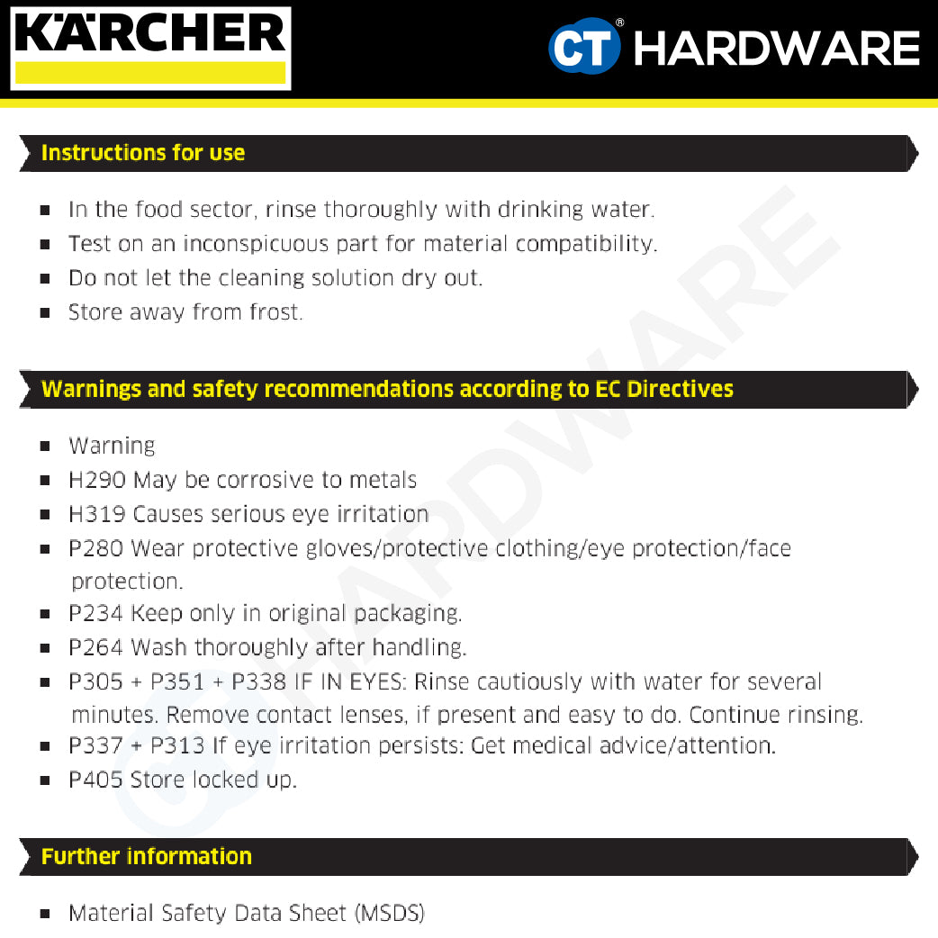 Karcher 62955550 PressurePro Alkaline Active Cleaner RM81 2.5L