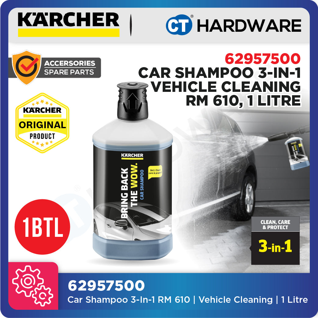 Karcher 62957500 Car Shampoo 3-In-1 RM 610, Vehicle Cleaning, 1 Litre