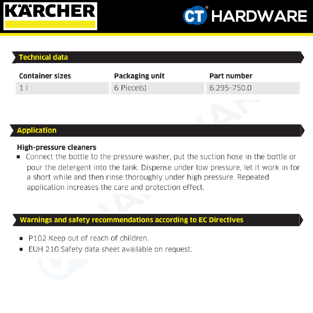 Karcher 62957500 Car shampoo 3-in-1 RM 610, 1L