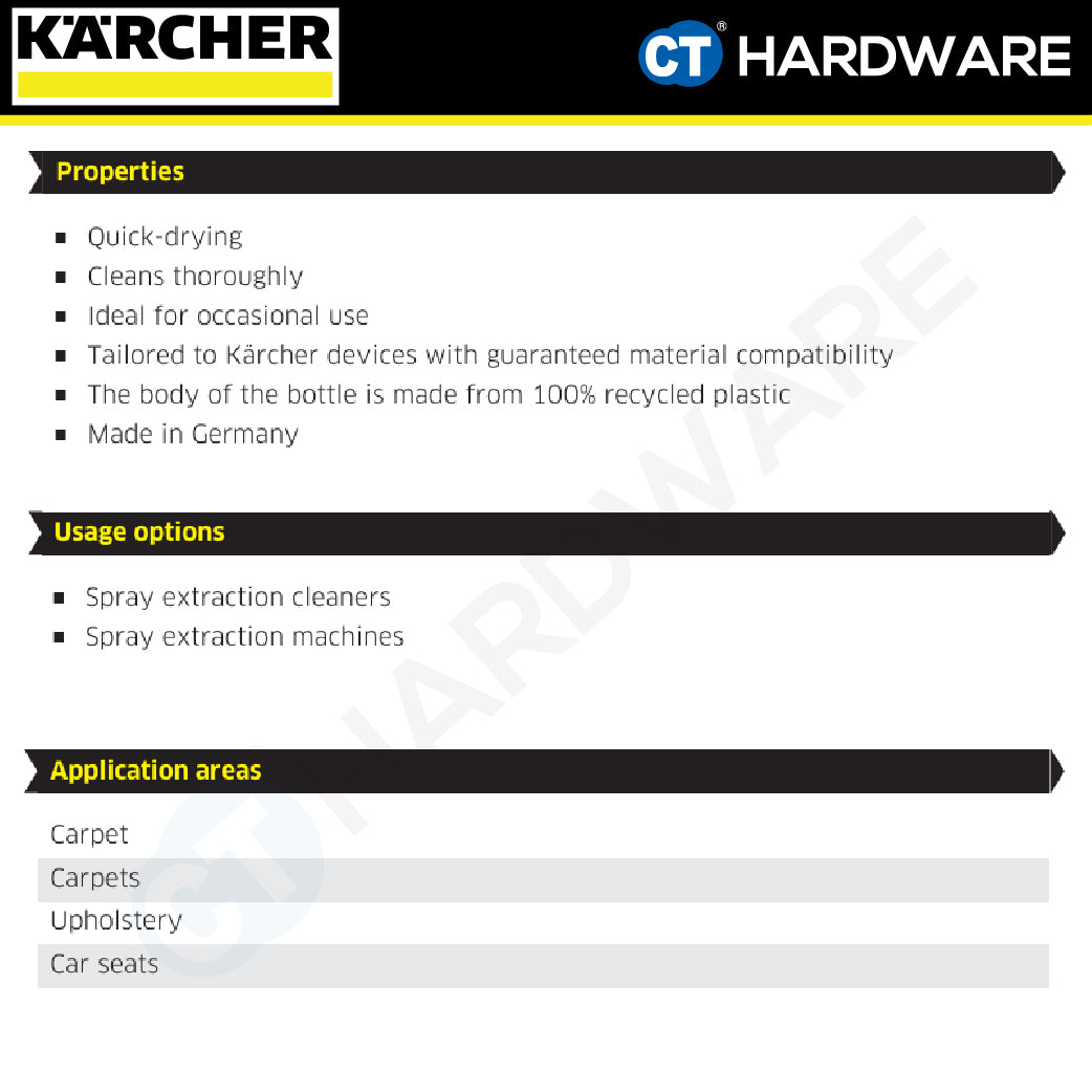 Karcher 62957710 Carpet Cleaner RM 519 For SE3 Compact Home Floor, SE4 Plus, SE4001 & PUZZI 1 Litre